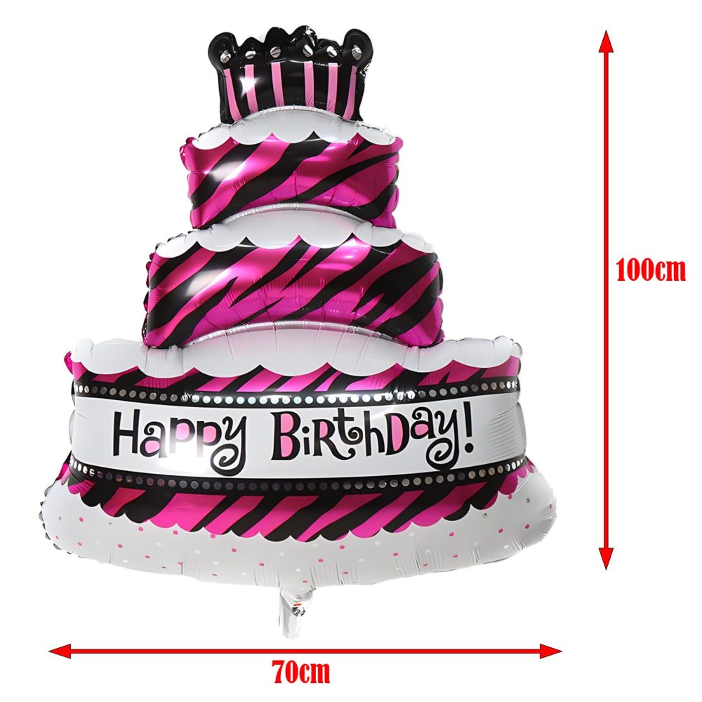 JYJLLM birthday decoration balloon jumbo 120cm tall happy birthday balloons，Little Bear Candle Big Balloon，Freestanding birthday balloon in red，Colourful and unique for your (Purple birthday balloon) - Image 6