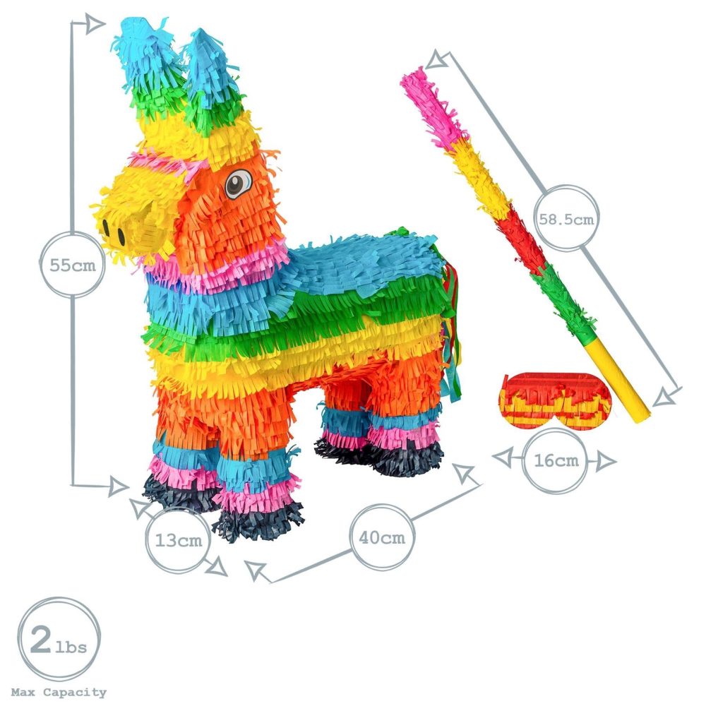 Fax Potato Donkey Cardboard Piñata - 40cm x 13cm x 55cm - Fill Your Own Kids Party Decoration - Image 6