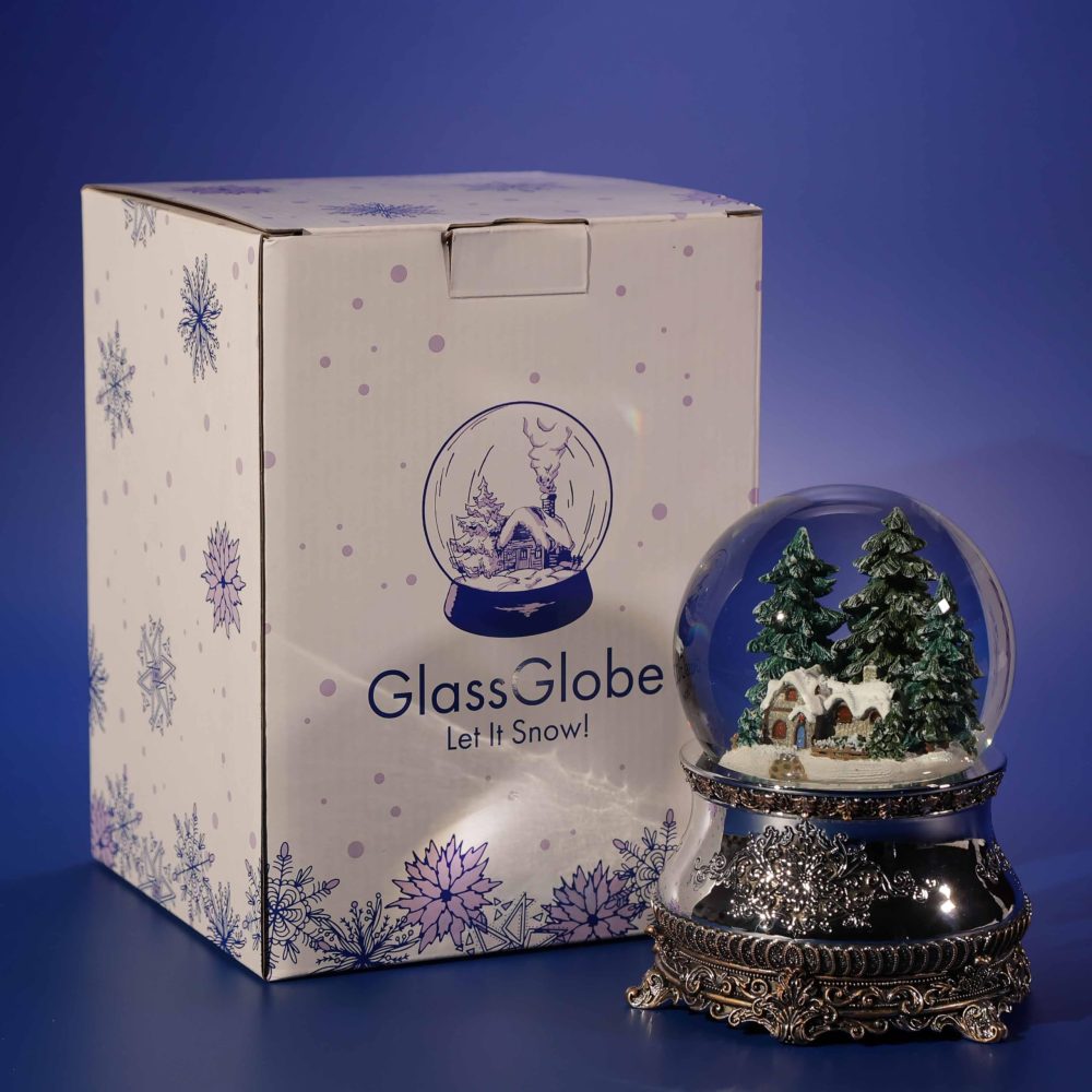 Christmas Lighted Snow Globe "Hunting lodge" Musical with Swirling Snow, Battery Powered Christmas Decorations Indoor for Home - Image 3