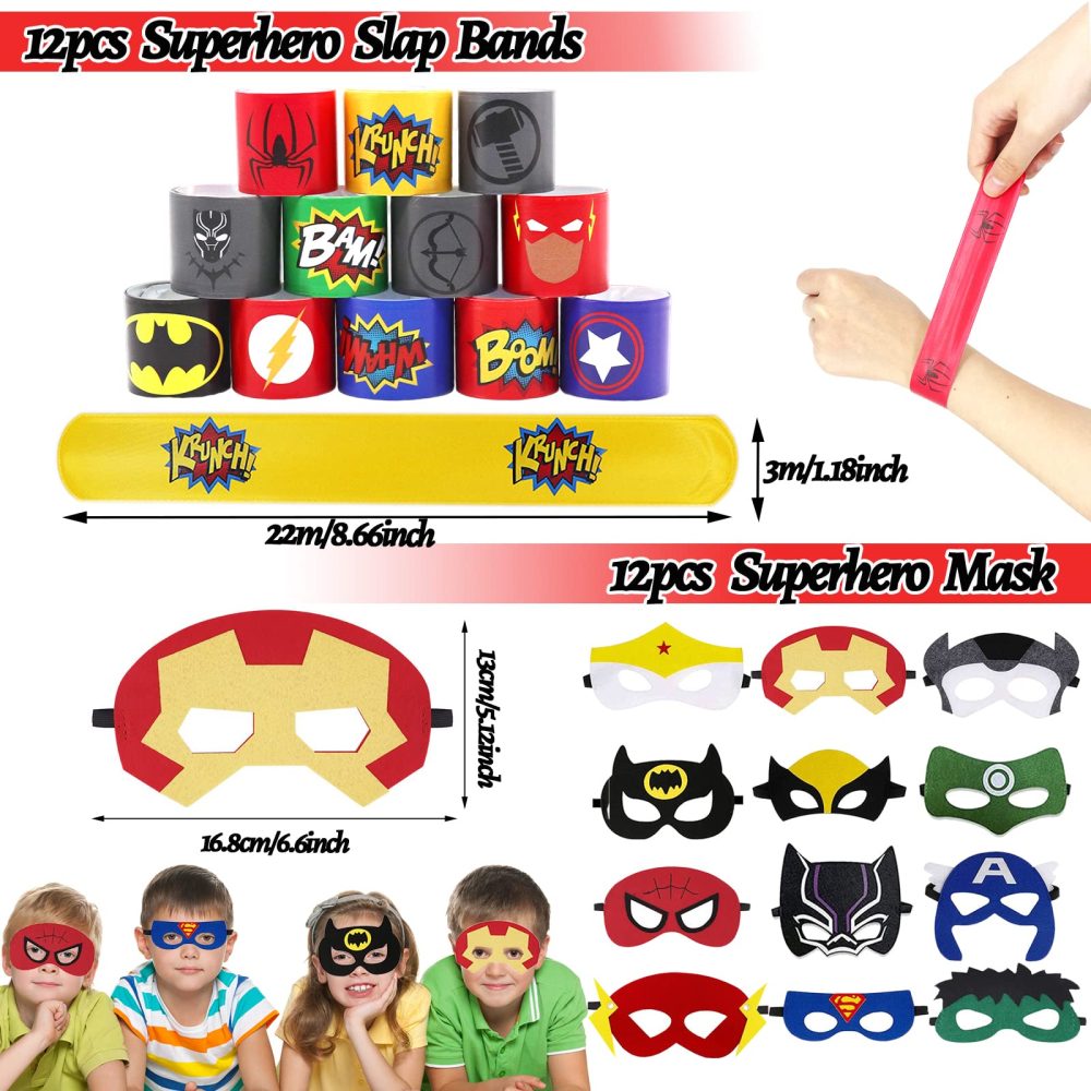 Beamely 110Pcs Avenger Party Bag Fillers for Kids Boys Girls, Superhero Theme Assorted Pinata Toys with Slap Bands Masks Stickers Keychains Gift Bags Badges Lucky Dip Prize Favours for Birthday - Image 5