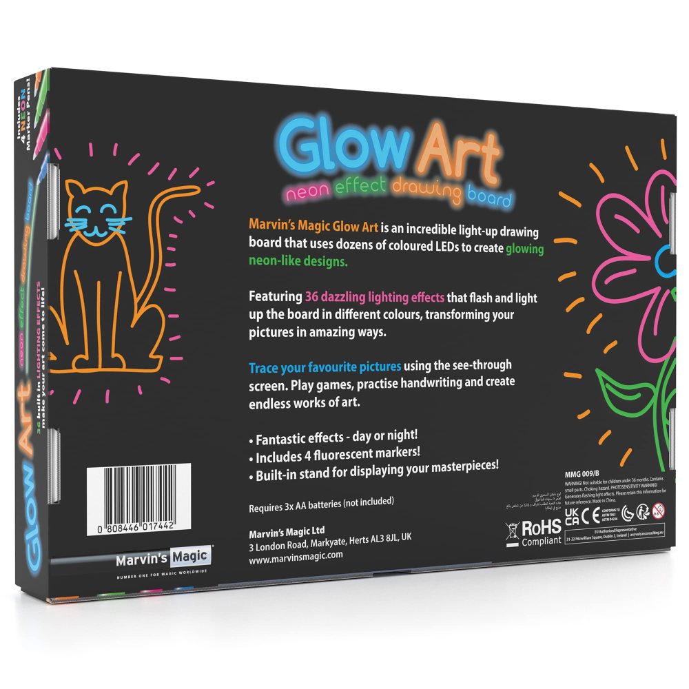 Marvin's Magic - Neon Glow Craft Kit - Craft Set - Light Up Tracing Pad - Drawing Tablet Kids - Neon Magic Kit - Childrens Craft Kits - Battery Powered Doodle Pad - Glow Art Neon Drawing Board - Image 2