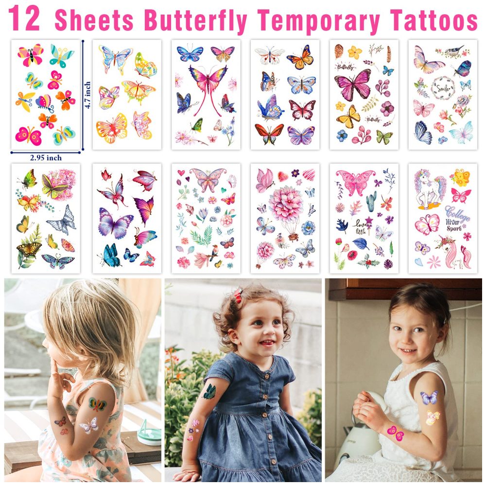 Leesgel Butterfly Party Supplies, 132pcs Party Bag Fillers for Kids Girls Butterfly Party Decorations Birthday Favours - Butterfly Hair Clips Bracelet Rings Temporary Tattoos Butterfly Stickers - Image 2