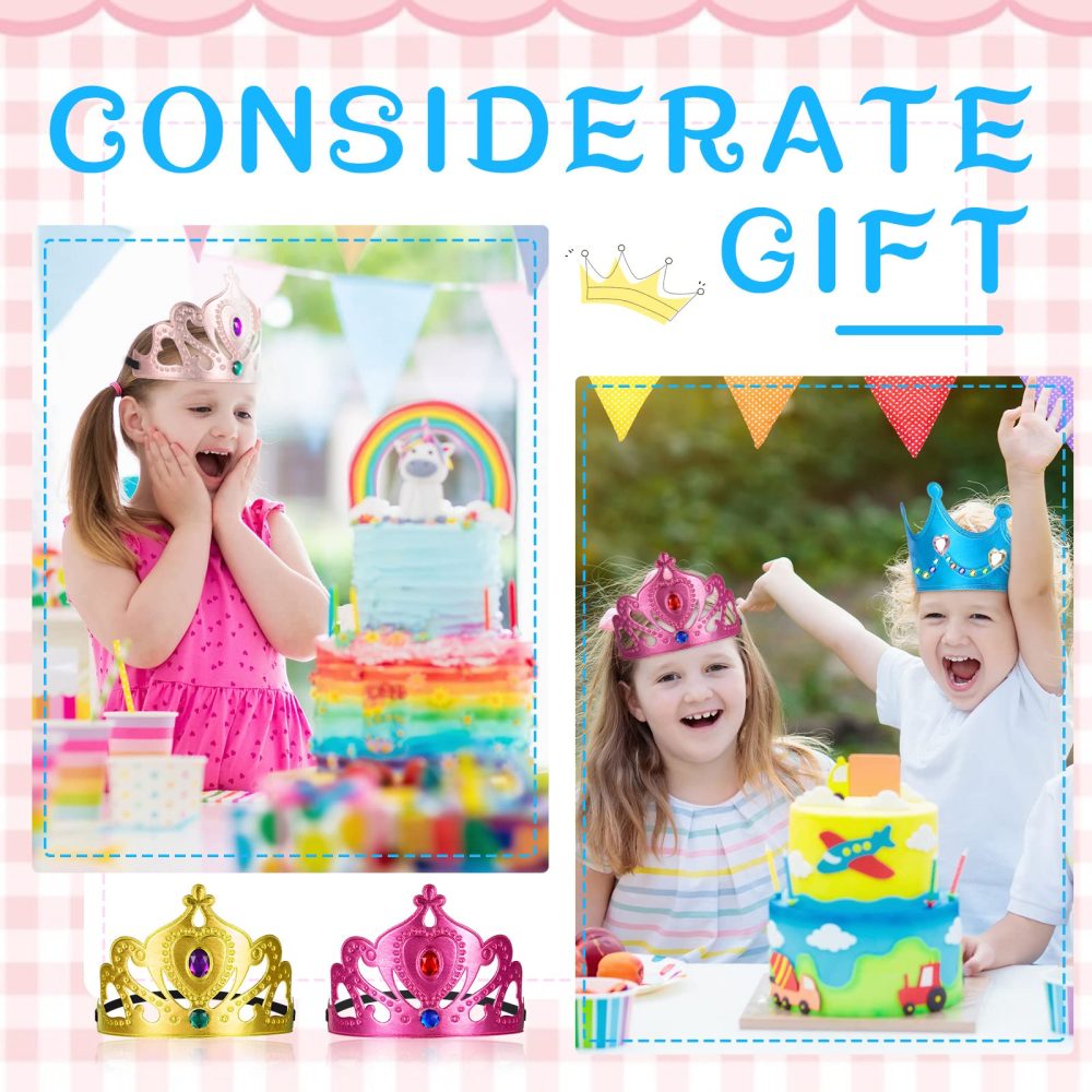 Yaomiao 44 Pcs Foam Crowns for Kids Princess Tiaras Crowns Bulk Diamond Sticker Making Kits for Birthday Party Supplies(Cute Style) - Image 4