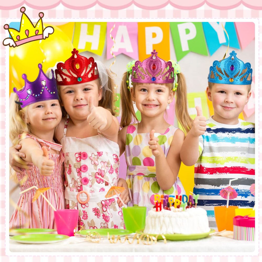 Yaomiao 44 Pcs Foam Crowns for Kids Princess Tiaras Crowns Bulk Diamond Sticker Making Kits for Birthday Party Supplies(Cute Style) - Image 3