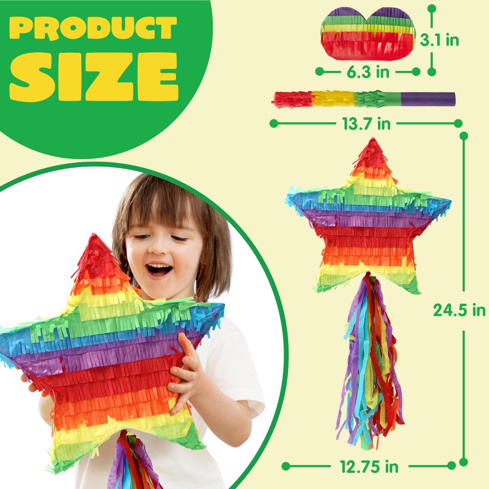 JOYIN Cinco De Mayo Star Pinata, Fiesta Party Supply for Fiesta Taco Party, Luau Event Photo Props, Mexican Theme Decoration, Carnivals Festivals, Taco Tuesday Event - Image 2