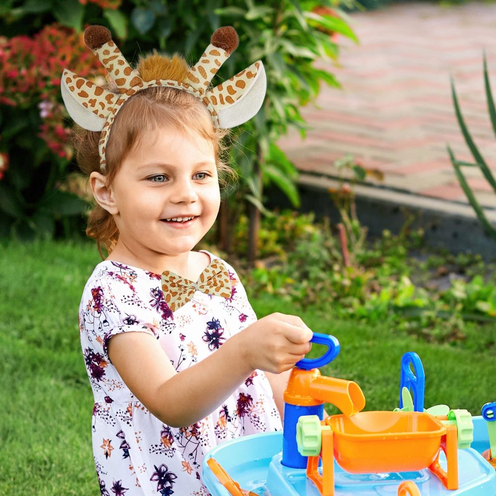 TSHAOUN 4 Pcs Giraffe Costume Set for Kids, Giraffe Fancy Dress Giraffe Headgear Tail Bow Tie Tutu, Animal Costume Set for Animals Cosplay, Party, Campus Activities,Performances, Halloween (4 Pcs) - Image 2