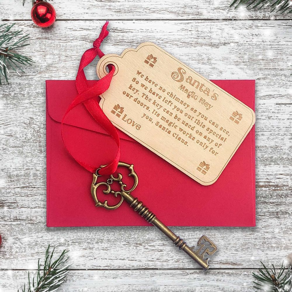 PopManko Personalised Santa Key Christmas Santas Magic Key, Christmas Eve Tradition No Chimney handmade Christmas Eve Box Fillers Gift for Kids - Image 6