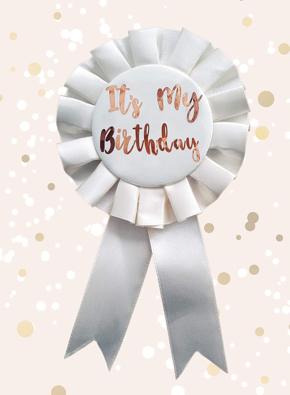 Alandra Birthdays RGB Cream & Rose Gold Metallic Birthday Rosette