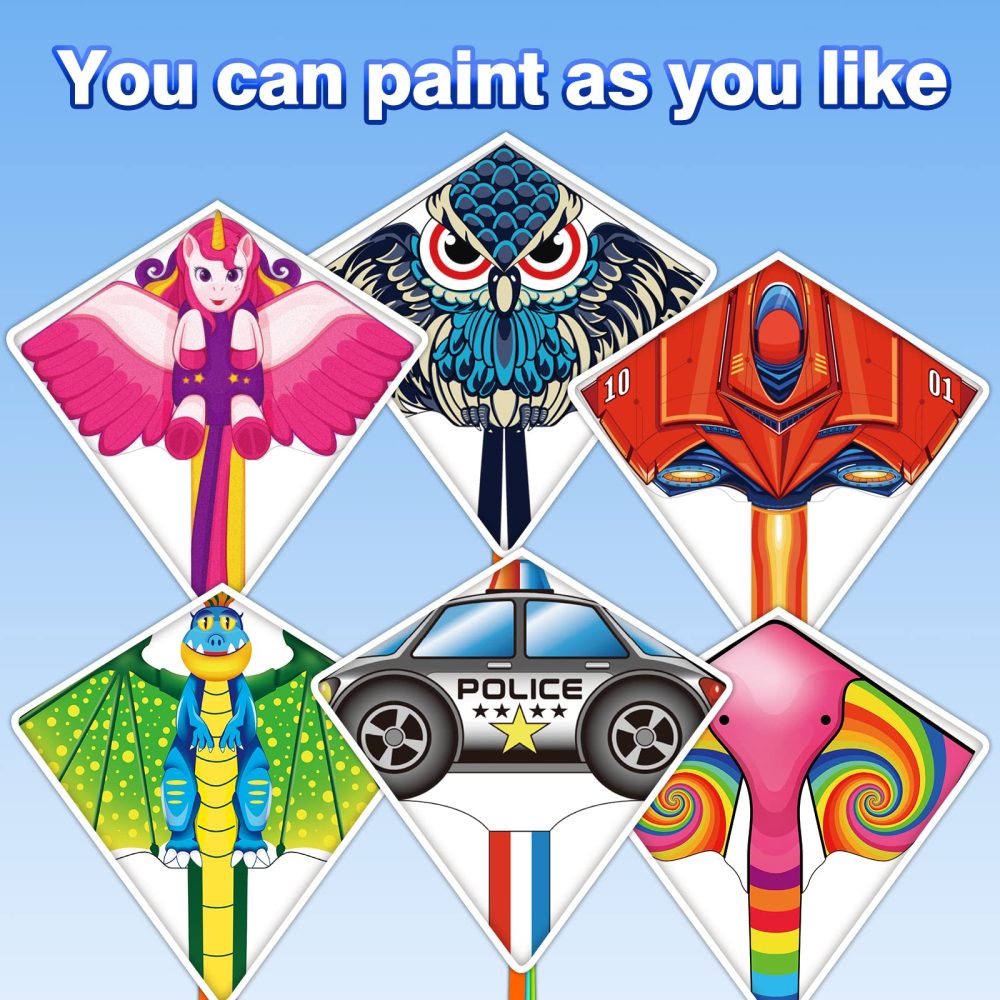 6 Pack DIY Kites Arts Activity Kits, Design Your Own Kite with Different Painting Tools for Kids Adults Birthday| Graduation| Camping| Beach Parties, Best Arts Crafts Toys - Image 3