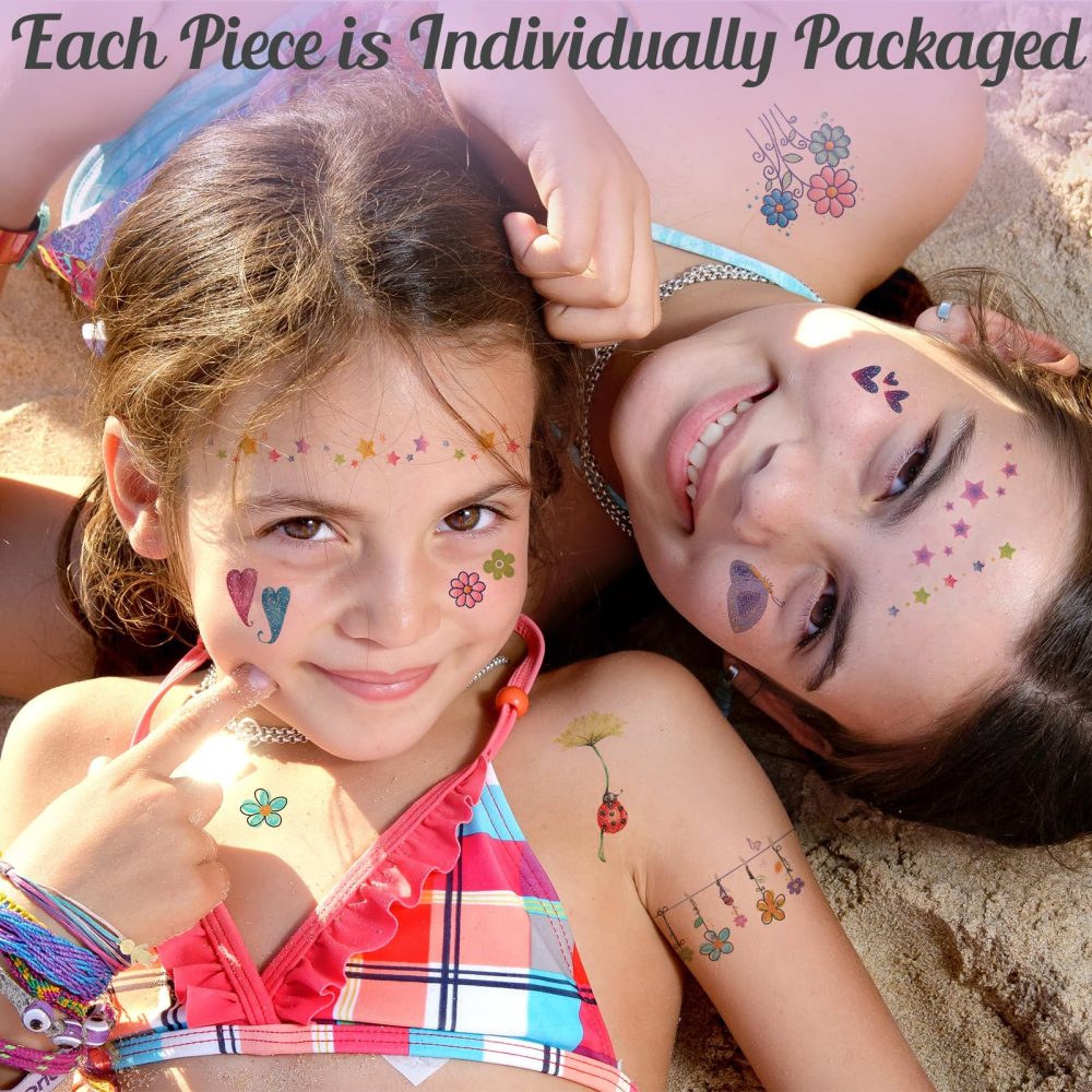 130 Styles Butterfly Temporary Tattoos, 12 Sheets Glitter Butterfly Stickers Waterproof Removable Butterfly Tattoos Butterfly Favours Party Bag Fillers for Girls Kids Children Birthday Party Carnival - Image 2