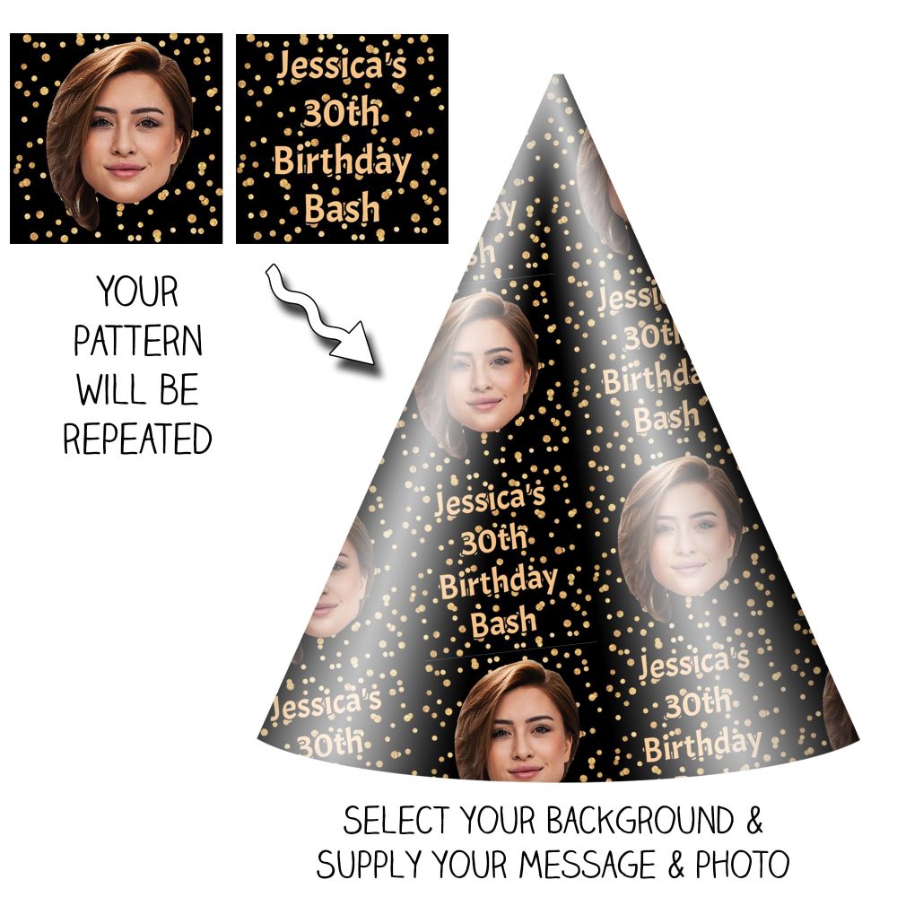 Beanprint Personalised Party Hats, Your Face On A Hat with Text, CUTOUT Ready, Party Accessory, Hen Parties, Stag do, Birthdays (1 Party Hat) - Image 9
