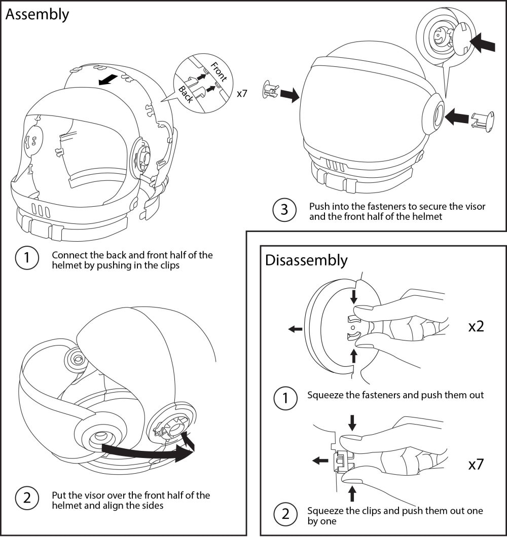 Astronaut Helmet with Movable Visor Pretend Play Toy Set for School Classroom Dress Up, Role Play Accessory, Gift for Holiday, Birthday Party Favor Supplies, Girls, Boys, Kids and Toddler - Image 5