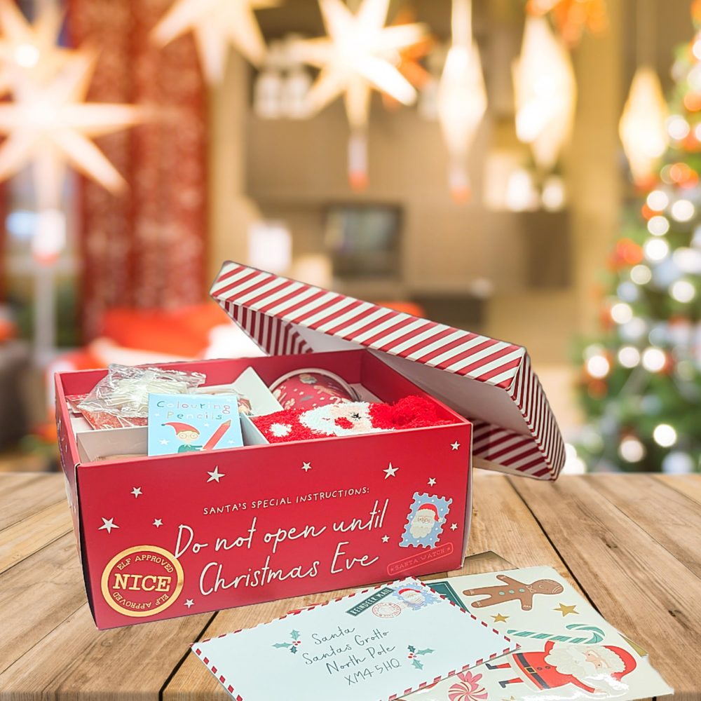 Christmas Eve Box Gift Set - Hot Chocolate Mix with Cup, Pencils, Socks, Christmas Sweets & Toppings Christmas Eve Hamper Gift Box for Stocking Fillers Kids or Christmas Gifts with Topline Card - Image 7
