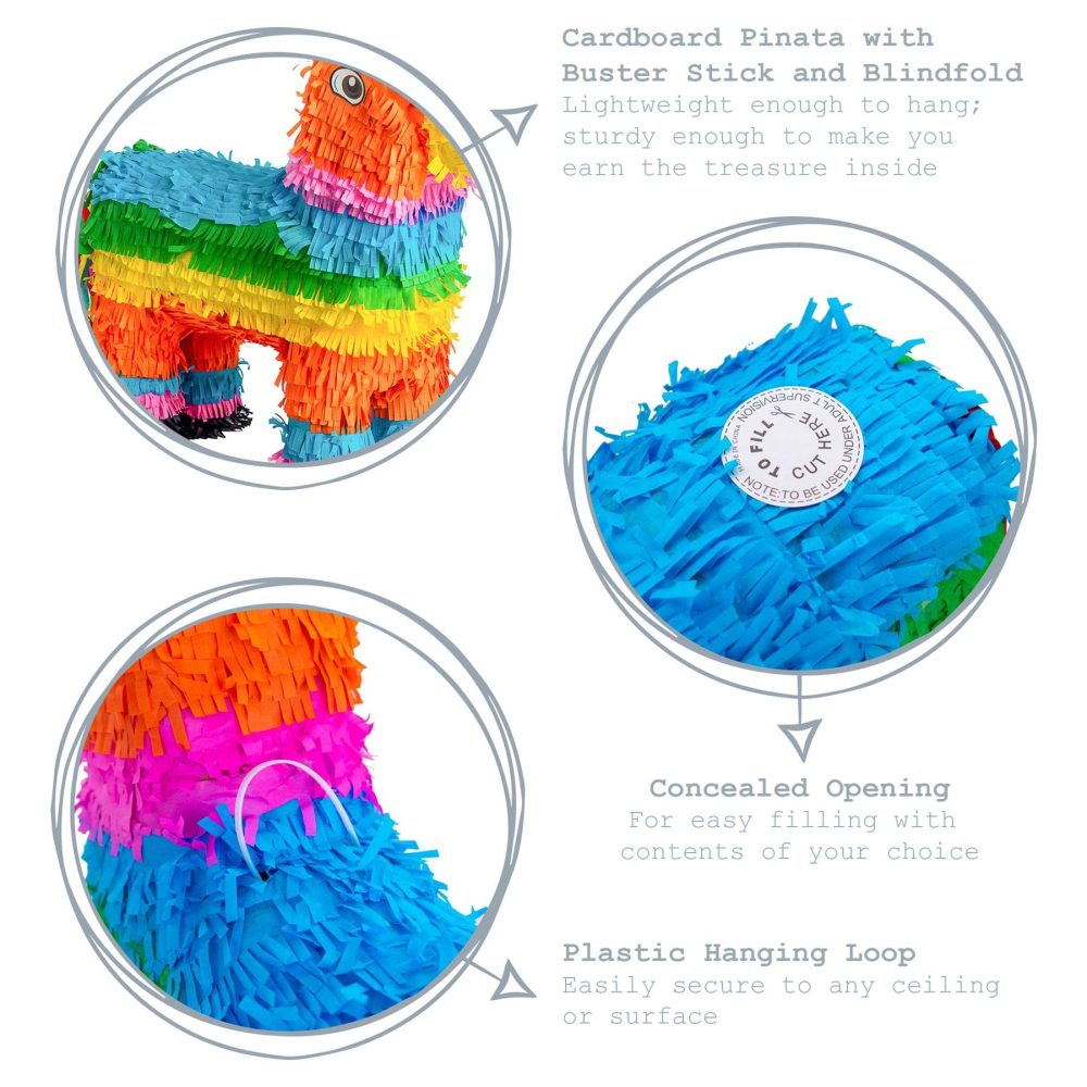 Fax Potato Donkey Cardboard Piñata - 40cm x 13cm x 55cm - Fill Your Own Kids Party Decoration - Image 7