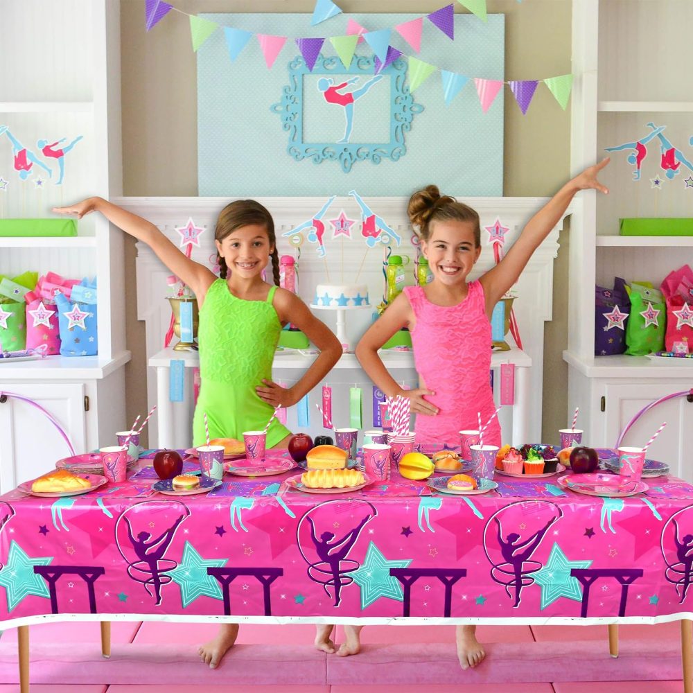 Gymnastics Birthday Party Decorations - Gymnastics Theme Party Supplies for Your Little Dance Gymnasts with Gymnastics Tablecloth, Plates, Napkins, Tableware, Serves 20 - Image 6