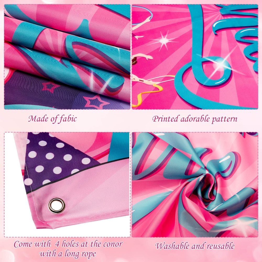 Gymnastics Birthday Party Decorations Gymnastics Photography Backdrops Gymnastics Party Decorations Girls Backdrop Gymnastics Party Supplies for Birthday Baby Girl Shower Party Supplies - Image 7