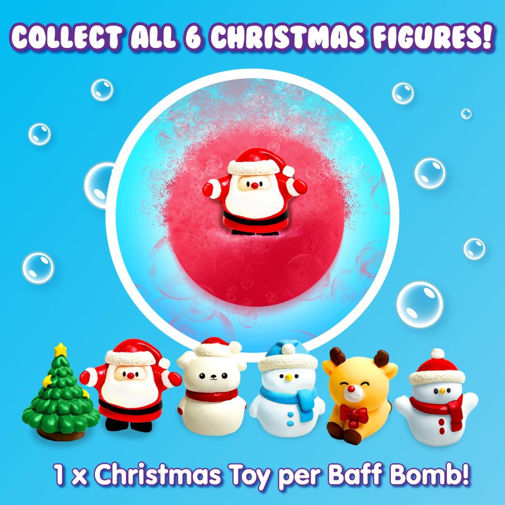 Zimpli Kids Large Santa Surprise Bath Bomb, Each Bath Bomb Contains 1 of 6 Surprise Christmas Toys to Collect, Gift for Kids, Xmas Present for Children, Pocket Money Stocking Filler Toys - Image 2