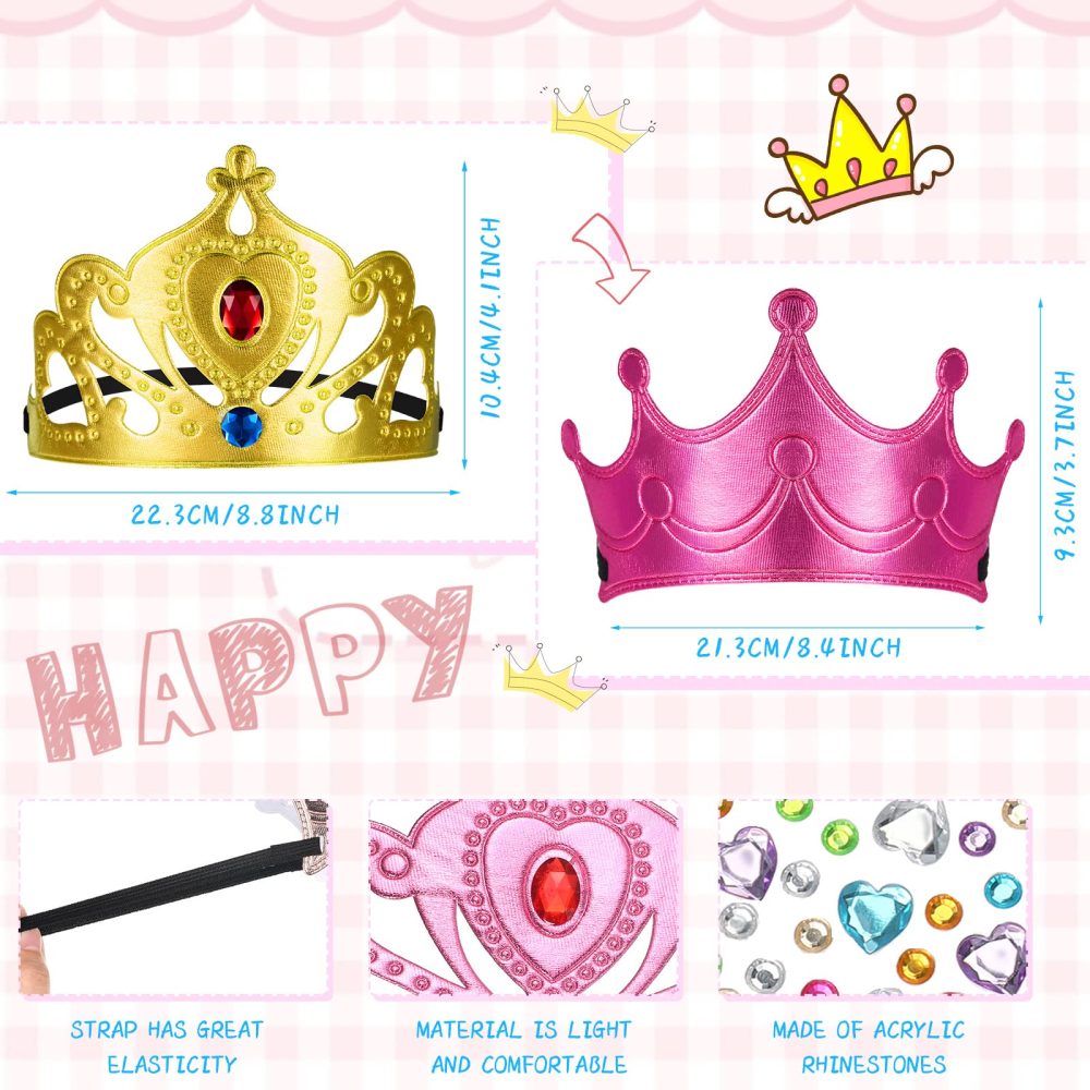Yaomiao 44 Pcs Foam Crowns for Kids Princess Tiaras Crowns Bulk Diamond Sticker Making Kits for Birthday Party Supplies(Cute Style) - Image 6