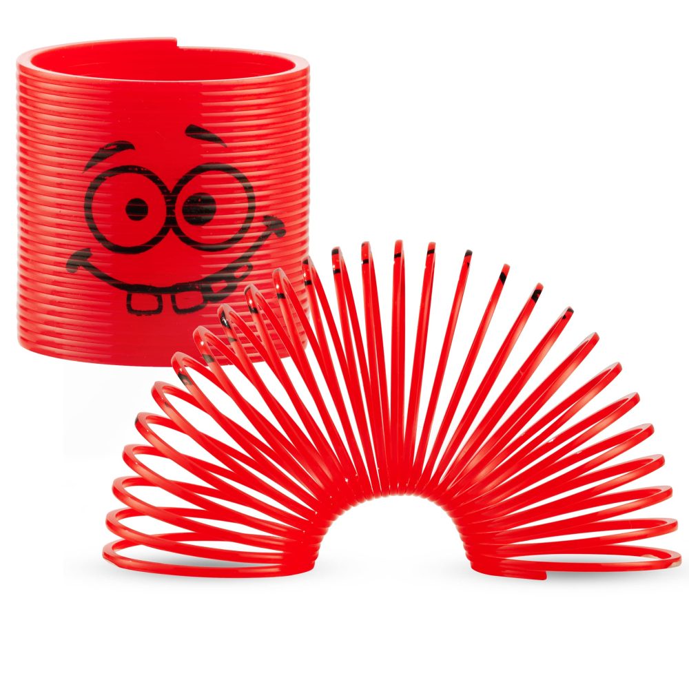Mega Pack of 50 Coil Spring Toy for Kids - Assorted Silly Faces and Colours, Plastic Mini Spring Toy - Party Bag Fillers for Kids Party Favours, Prizes, Stocking Fillers - Image 3