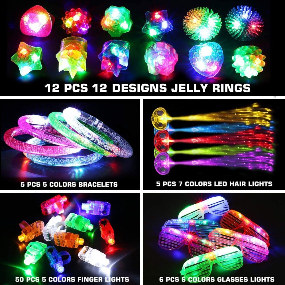 ANNILA 88pcs LED Light Up Toys Party Favors Glow in The Dark Party Supplies, Glow Stick Party Pack……… - Image 7