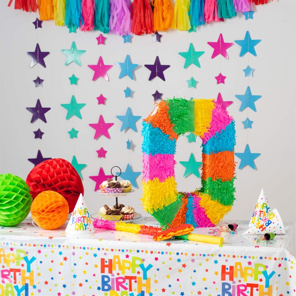 Fax Potato Number 0 Pinata Set with Stick & Blindfold - 50 x 7.5 x 35cm - Rainbow - Image 6
