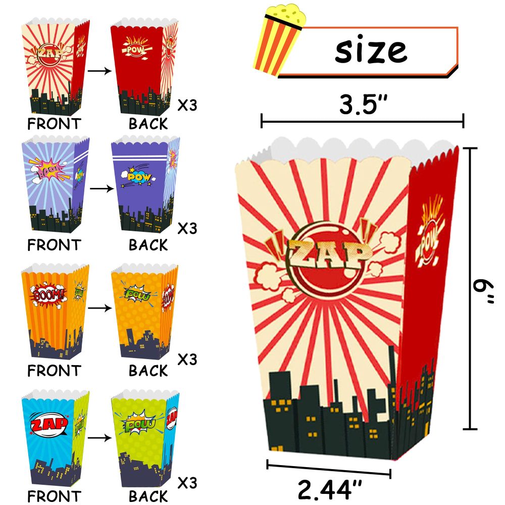 JeVenis Superhero Party favors Bags Superhero Popcorn Boxes Superhero Party Supplies Superhero Birthday Decoration - Image 7