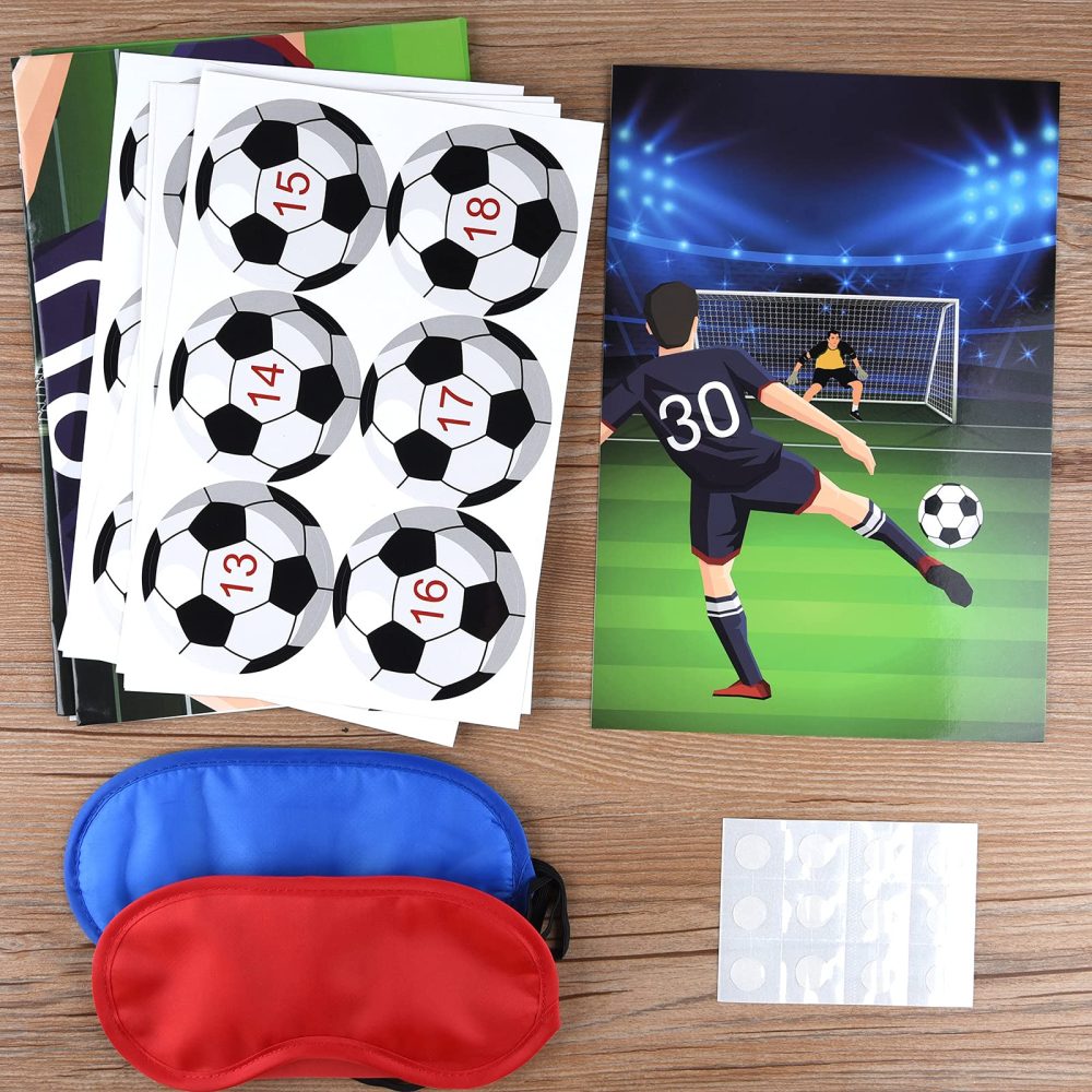 ELECLAND Pin The Soccer Game for Kids, Pin The Soccer on The Goal with Soccer Ball Stickers, Football Party Games Christmas Party Games for Classroom Activities, Football Birthday Decorations - Image 4