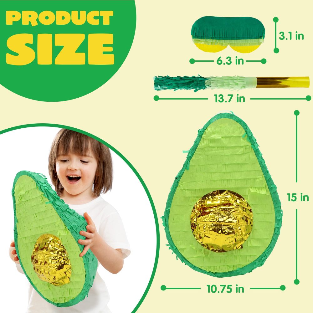 JOYIN Cinco De Mayo Avocado Pinata for Kids Birthday Party, for Fun Fiesta Taco Party Supplies, Mexican Theme Decoration, Carnivals Festivals, Taco Tuesday Event - Image 7