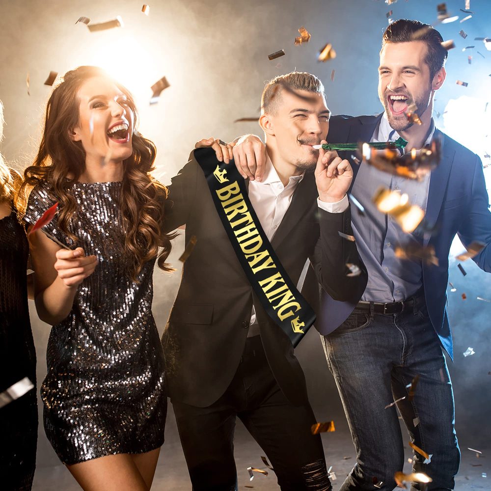 IRYNA Birthday King Sash, Black Birthday Sash with Gold Letter Birthday King for Men, Happy Birthday Banner Birthday Party Decorations, Great Birthday Gifts for Men Adults Kids - Image 6