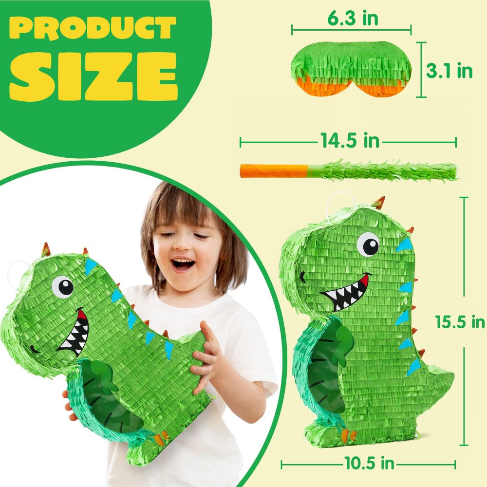 JOYIN Dinosaur Pinata with Plastic Bat and Paper Blindfold, Cinco De Mayo Party, Dinosaur Animal Theme Parties Decorations, Indoor or Outdoor fiesta - Image 8