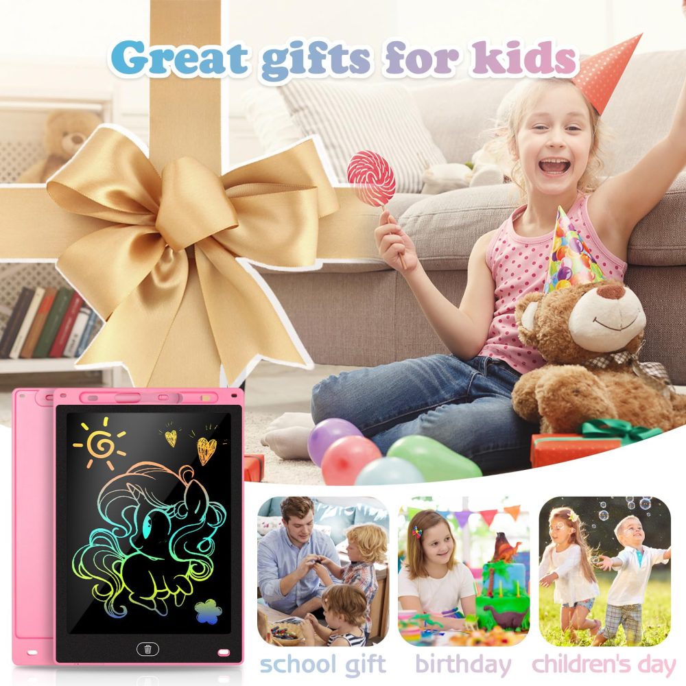 KTEBO 2 Pack 10 Inch Drawing Pad, LCD Drawing Tablet for Kids Travel Games Activity, Stocking Fillers for Kids - Image 2