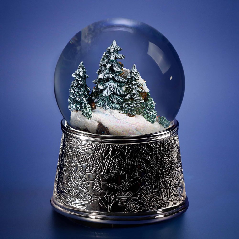Musical Glass Christmas Snow Globe "Christmas Snowfall" with LED-Illuminated Windows and Swirling Snow. Battery Powered Christmas Decorations - Image 5