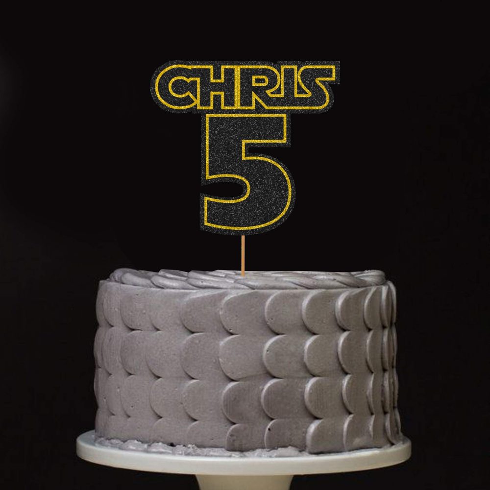 STAR WARS inspired cake topper 500gsm thick glitter cardstock - Image 3