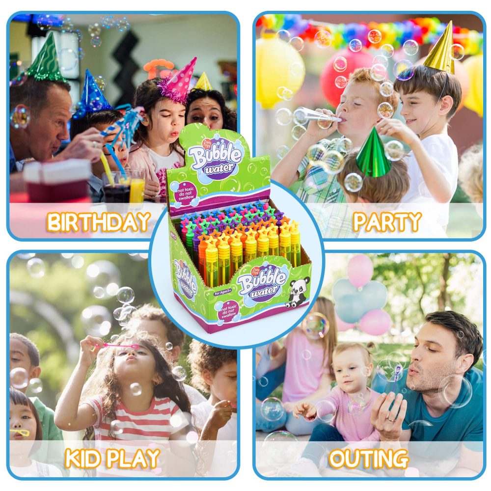 Fegalop 48PCS Mini Bubble Wand,Bubble Party Favors Assortment Toys,Themed Birthday, Halloween, Goodie Bags, Carnival Prizes, Wedding, Bubble Maker Toys for Kids,Outdoor Gifts for Girls & Boys - Image 4