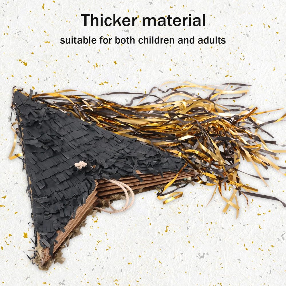 Auihiay Black Gold Star Piñata, Foldable Pinata for Boys and Girls, Fashion Star Pinatas for New Year, Birthday Party, Anniversary, Mexican Taco Party - Image 6