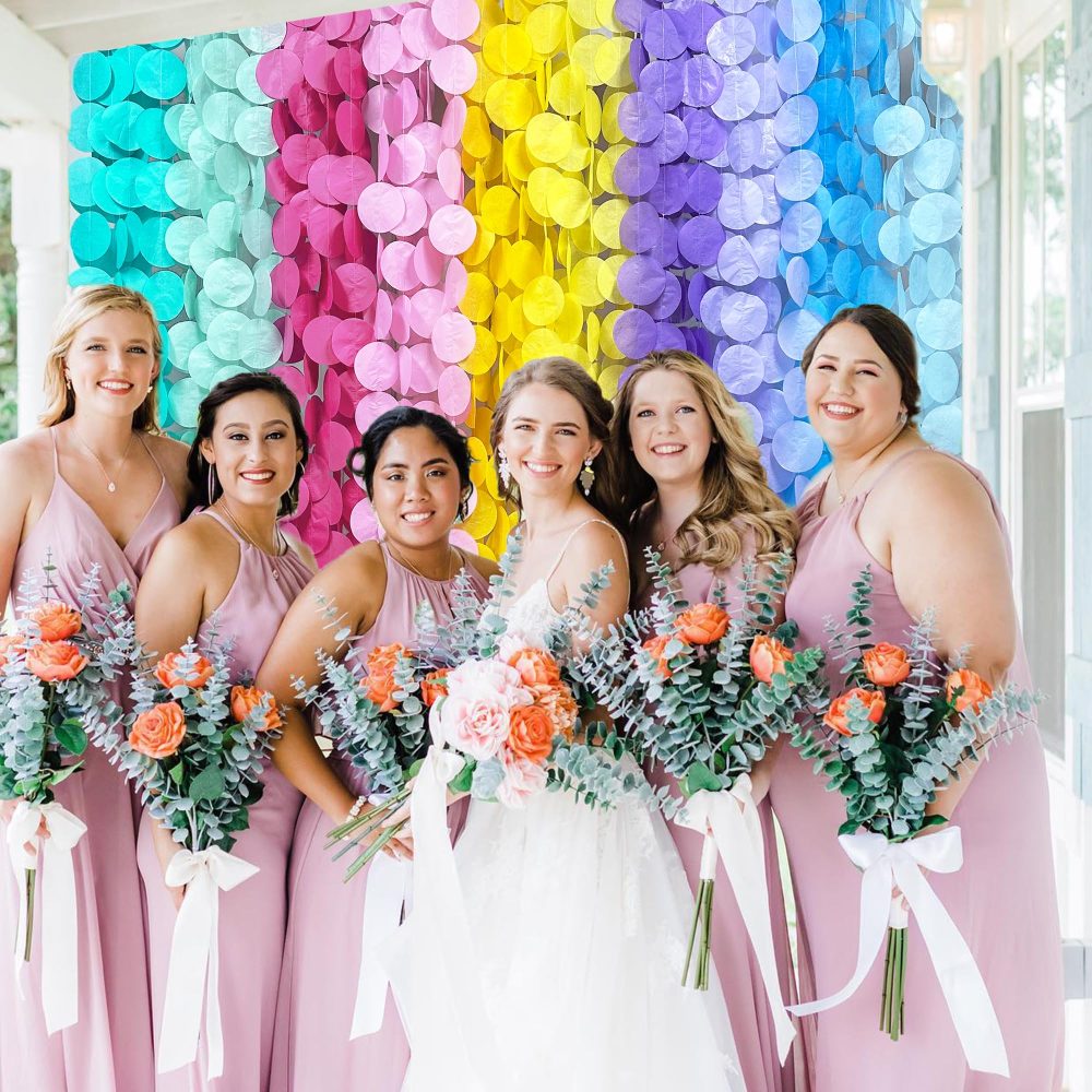 256Ft Ombre Unicorn Tissue Paper Streamer Pastel Big Circle Dots Hanging Garland Backdrop Polka Dot Bunting Banner for Macaron Birthday Wedding Bachelorette Engagement Bridal Baby Shower Party Decor - Image 3