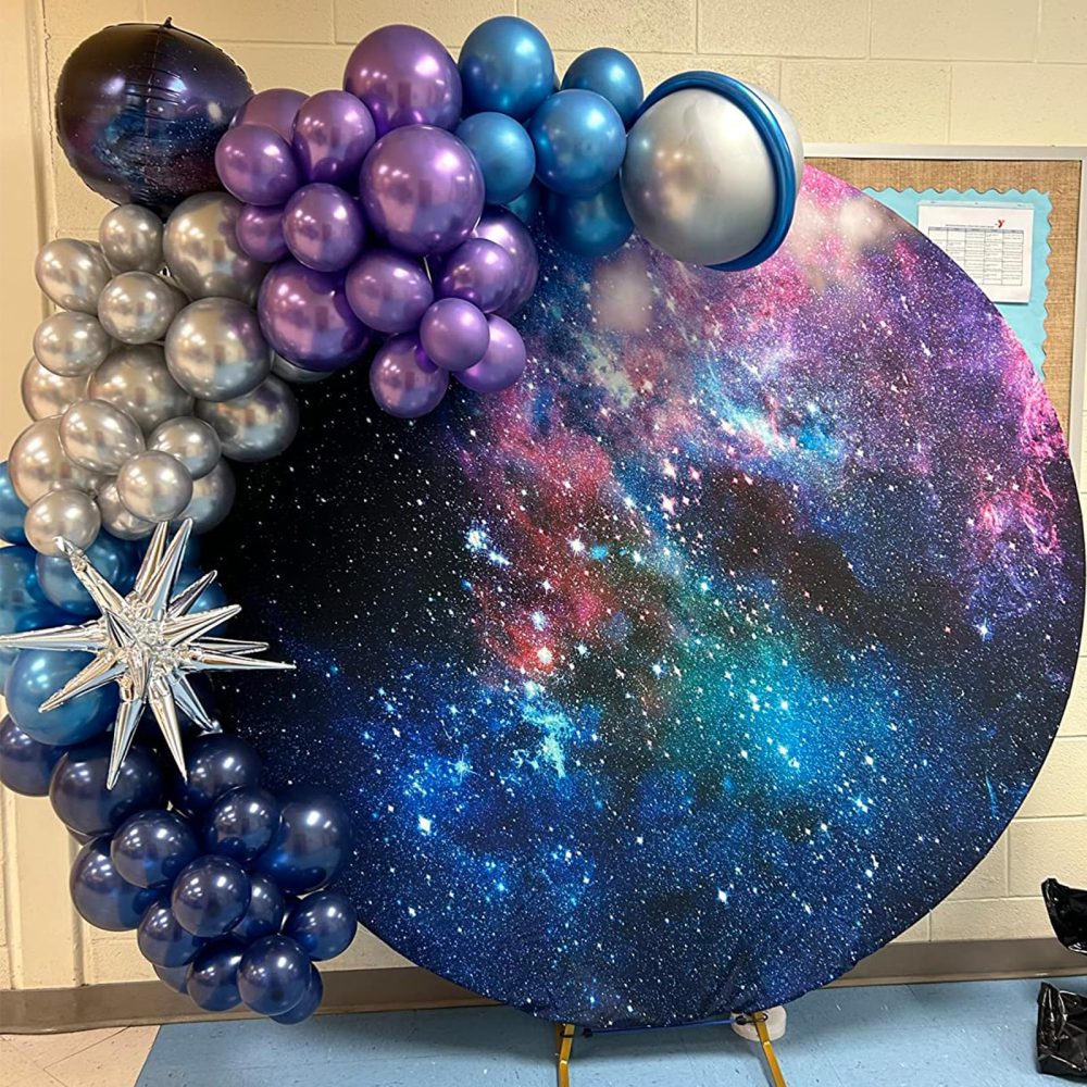 Outer Space Balloons, 12 Inches Galaxy Blue Purple Balloons with Metallic Black Silver Balloons, Outer Space Party Decorations for Kids Boys Astronaut Space Birthday Party Decorations - Image 5