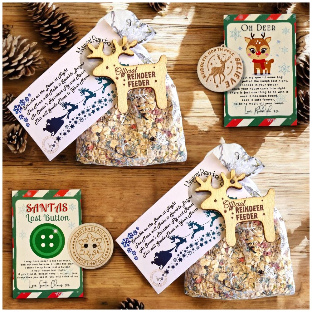 2X Magical Reindeer Food -Biodegradable Magic Glitter Dust Oats - Father Christmas Eve Box Filler- Kids Craft Activity Tradition Handmade Rudolph B1(2 x Reindeer Food)