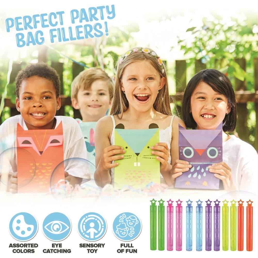 36-Pack Bubble Tubes Party Bag Fillers - Fun and Colorful Toy Bubble Tubes for Kids - Ideal Wedding Favors, Party Favors, Loot Bag and Stocking Fillers - Image 7