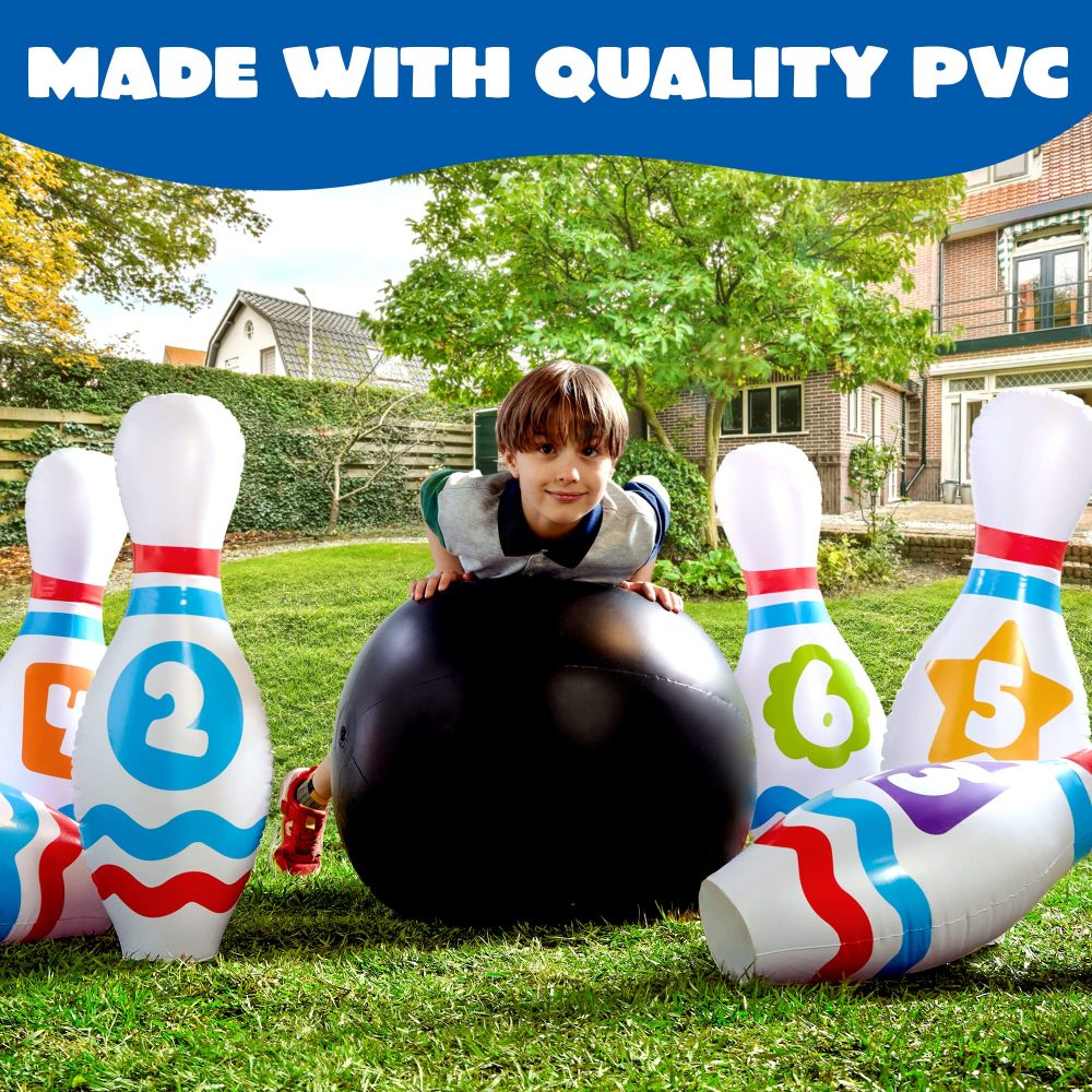 JOYIN Giant Inflatable Bowling Set for Kids and Adults,Bowling Party Games,Indoor Outdoor Bowling Toys for Kids - Image 7