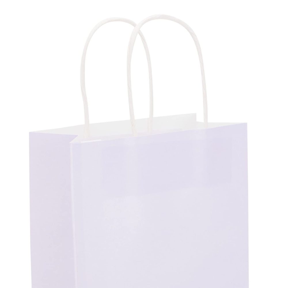 25 Pack Pastel-Colored Paper Gift Bags with Handles for Goodies, Birthday Party Favours, 16cm x 9cm x 23cm, 5 Rainbow Colors - Image 3