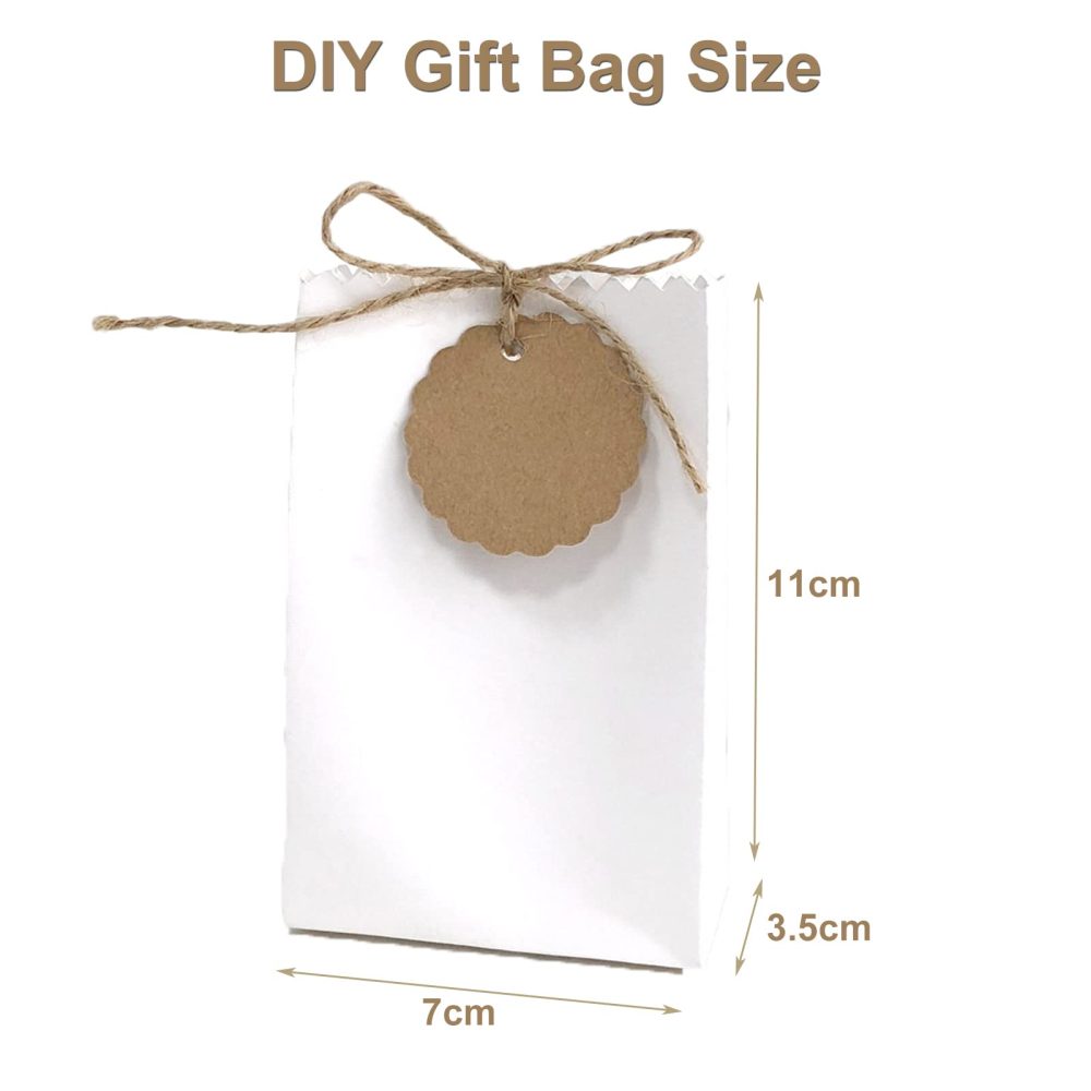 Allbusky 50PCS Kraft Paper Candy Boxes, Sweet Wedding Favour Boxes, DIY Party Gift Bags with Tags, Creative Paper Treat Boxes, Party Gift Packs for Wedding Christmas Birthday Holiday - Image 8