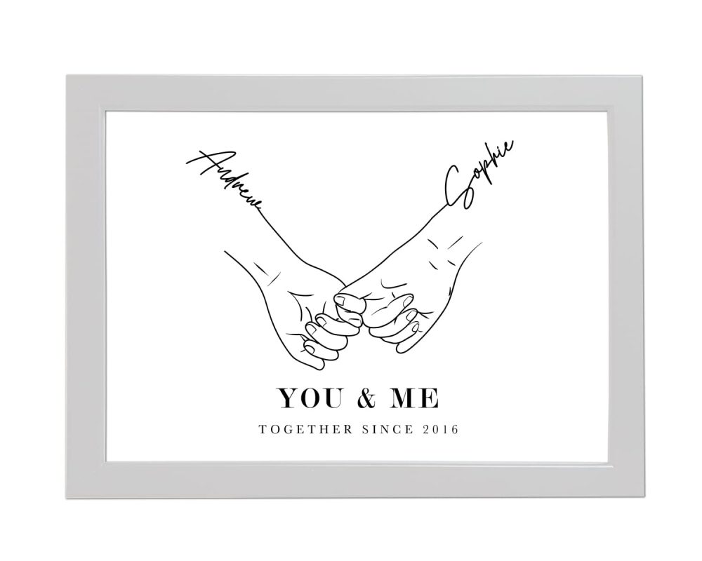Mooseys Personalised Beautiful Valentines Gift, Holding Hands Engagement Wedding Print for His or Her, Husband and Wife - Image 3