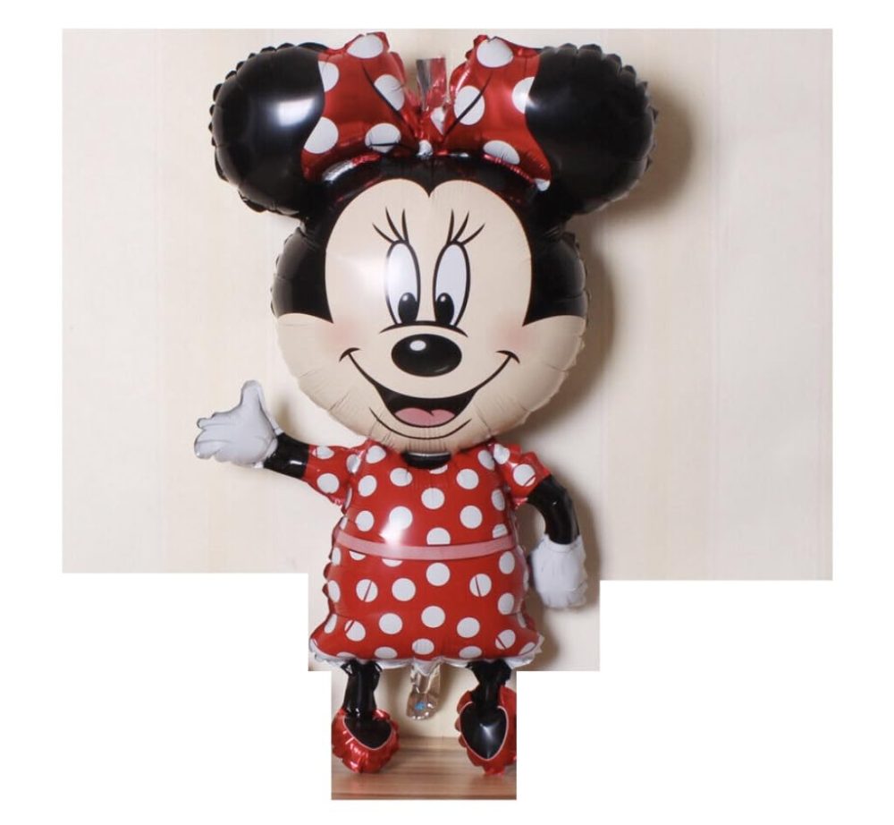 madeoko GIANT MICKEY MINNIE MOUSE FOIL BALLOONS BIRTHDAY PARTY 110CM DECOR UK (Minnie Mouse - Red Pukka Dot)