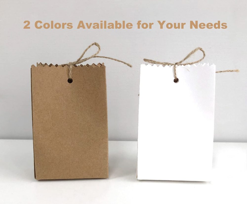 Allbusky 50PCS Kraft Paper Candy Boxes, Sweet Wedding Favour Boxes, DIY Party Gift Bags with Tags, Creative Paper Treat Boxes, Party Gift Packs for Wedding Christmas Birthday Holiday - Image 3