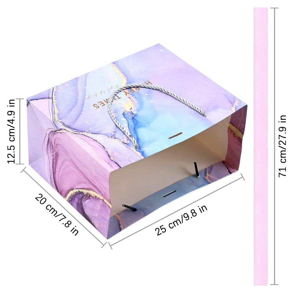 Gift Bags with Bow Ribbon BBLIKE 3Pcs Medium Gift Bag-Birthday Gift Bag for Presents, Unique Wedding Birthday Party Baby Shower Teacher Gift Bag, Men Women Gift Bag - Image 7