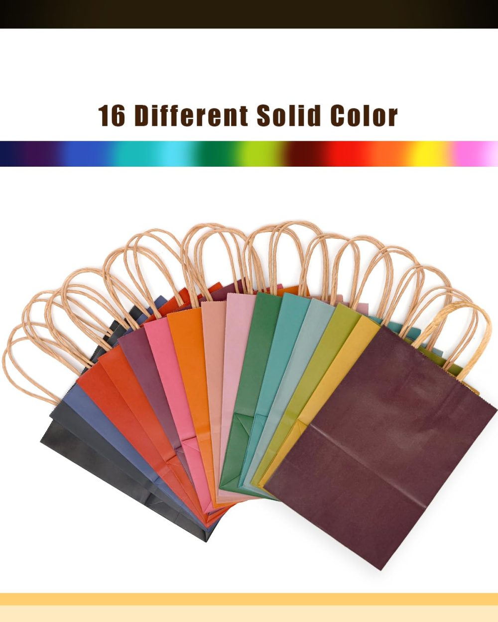 Gcardist 32Pcs Kraft Paper Bags with Handles 21x15x8cm Small Gift Party Bags 16 Different Senior Color Shopping Treat Bags Multiple Uses(8.3x6x3Inch, Small Size) - Image 6