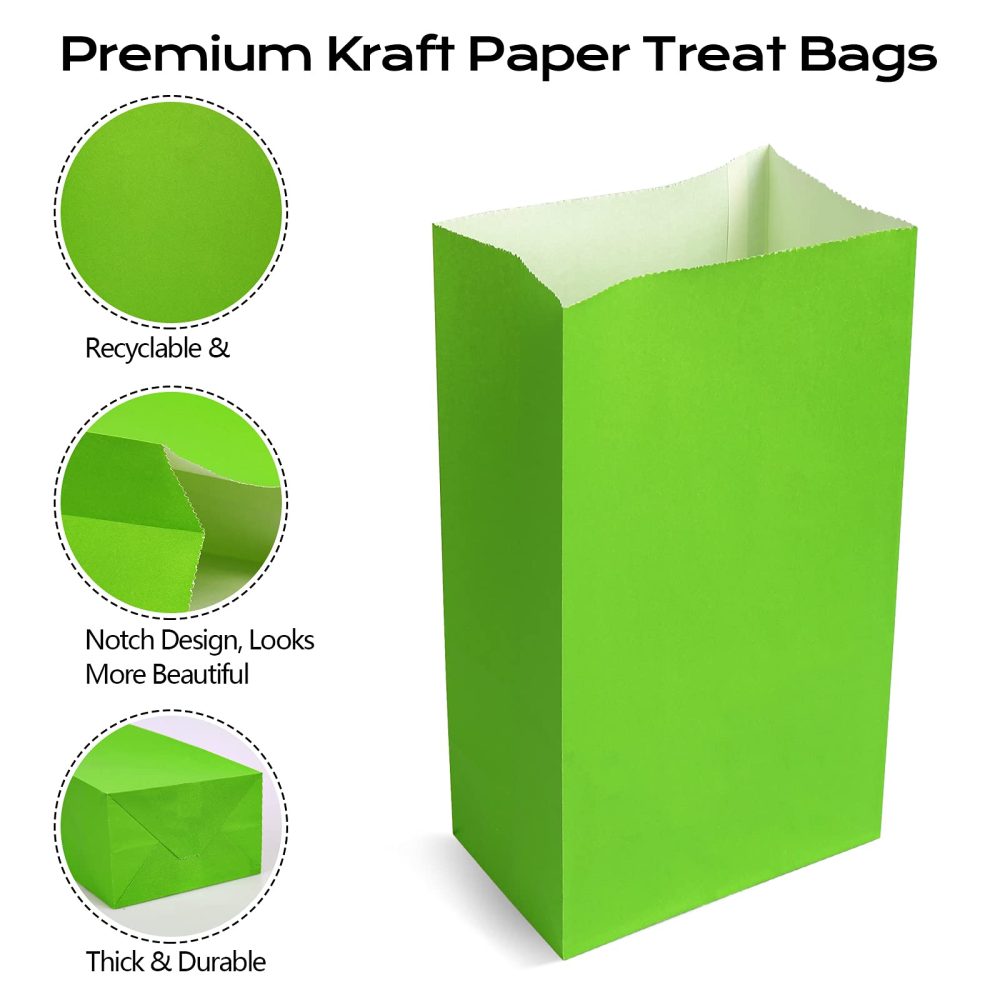 50 PCS Paper Party Bags for Kids, TOOELMON Multi-Color Kraft Paper Gift Bags Candy Goodie Treat Bags with 60 PCS Stickers for Halloween, Christmas, Birthday, Wedding Parties (130 * 80 * 240mm) - Image 6