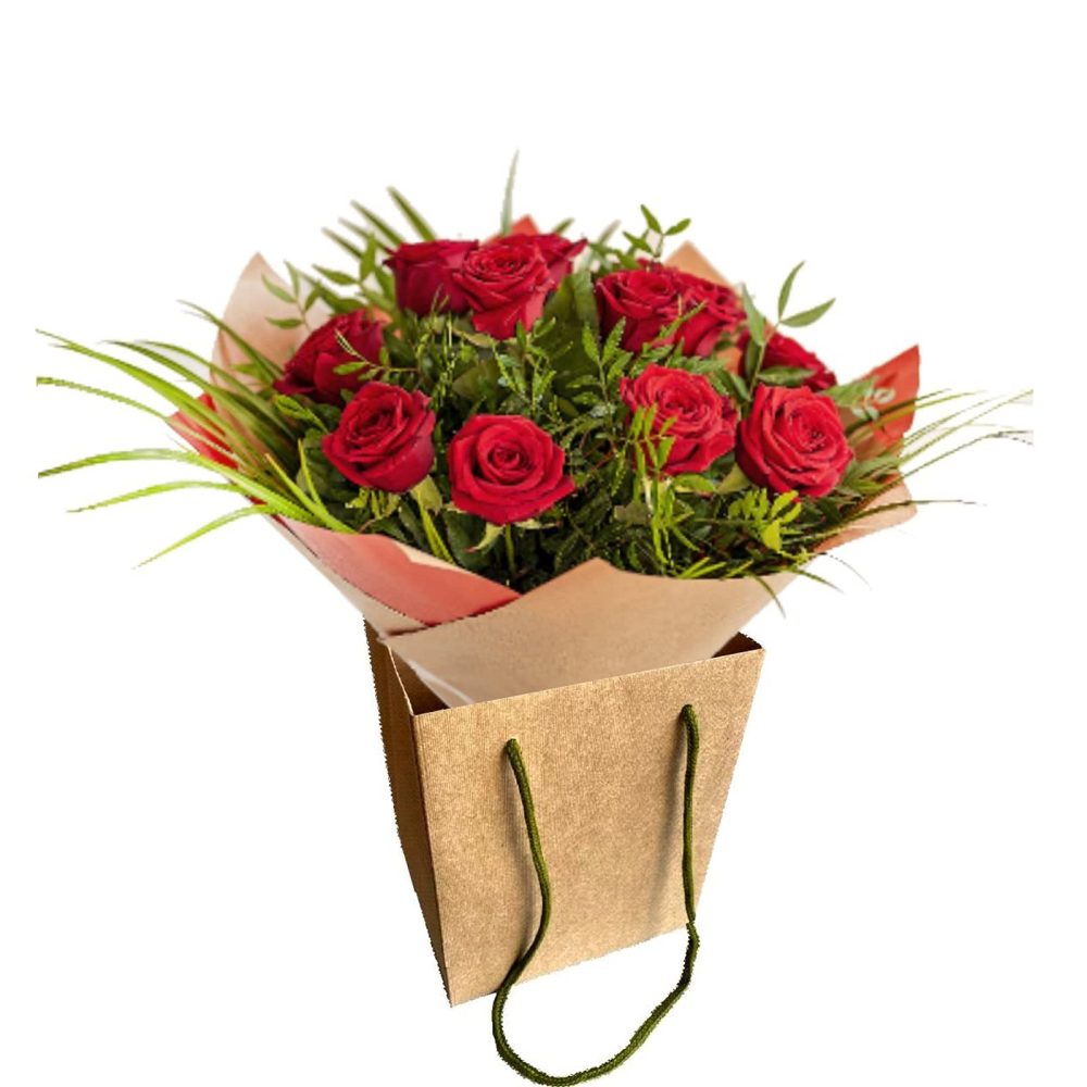 Red King Rose flowers Next Day Delivery Prime, Fresh Flowers Hand-Tied Bouquet of Beautiful Red Rose Lovely Gift, Flowers
