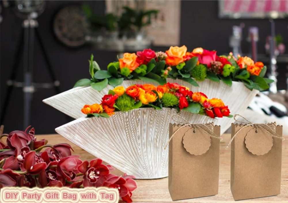 Allbusky 50PCS Kraft Paper Candy Boxes, Sweet Wedding Favour Boxes, DIY Party Gift Bags with Tags, Creative Paper Treat Boxes, Party Gift Packs for Wedding Christmas Birthday Holiday - Image 5